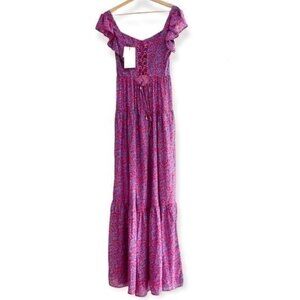 Sabina Musayev x REVOLVE Truly Metallic Maxi Dress pink blue silver NWT